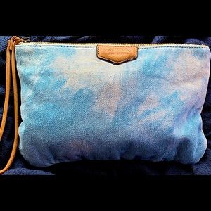 NWOT Aimee Kestenberg Cannes Pouch Tie Dye Denim